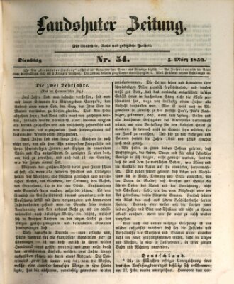 Landshuter Zeitung Dienstag 5. März 1850