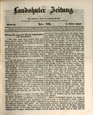 Landshuter Zeitung Sonntag 7. April 1850