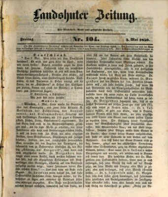 Landshuter Zeitung Freitag 3. Mai 1850