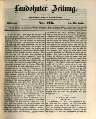 Landshuter Zeitung Mittwoch 29. Mai 1850