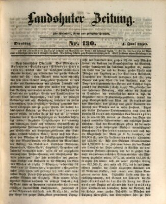 Landshuter Zeitung Dienstag 4. Juni 1850