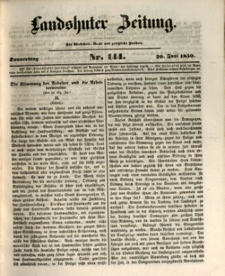 Landshuter Zeitung Donnerstag 20. Juni 1850