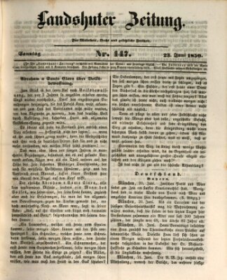 Landshuter Zeitung Sonntag 23. Juni 1850