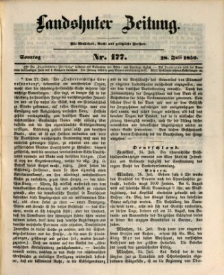 Landshuter Zeitung Sonntag 28. Juli 1850