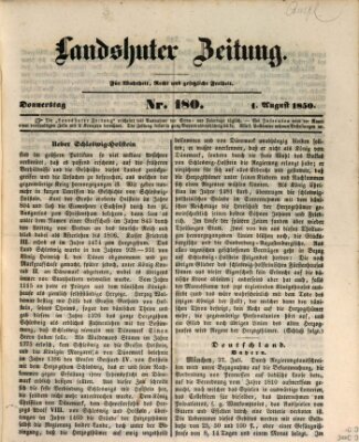Landshuter Zeitung Donnerstag 1. August 1850