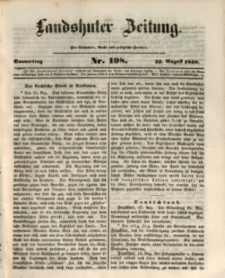 Landshuter Zeitung Donnerstag 22. August 1850