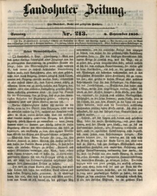 Landshuter Zeitung Sonntag 8. September 1850