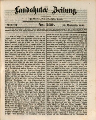 Landshuter Zeitung Samstag 28. September 1850