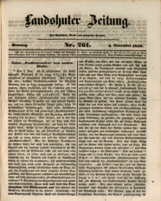 Landshuter Zeitung Sonntag 3. November 1850