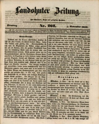 Landshuter Zeitung Dienstag 5. November 1850