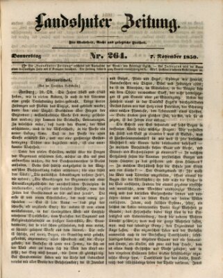 Landshuter Zeitung Donnerstag 7. November 1850