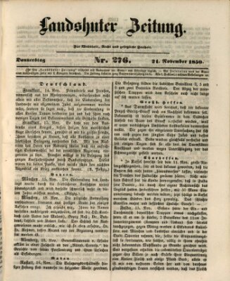 Landshuter Zeitung Donnerstag 21. November 1850