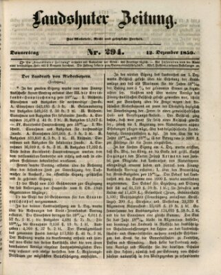 Landshuter Zeitung Donnerstag 12. Dezember 1850