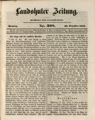 Landshuter Zeitung Sonntag 29. Dezember 1850