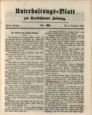 Landshuter Zeitung Montag 9. September 1850