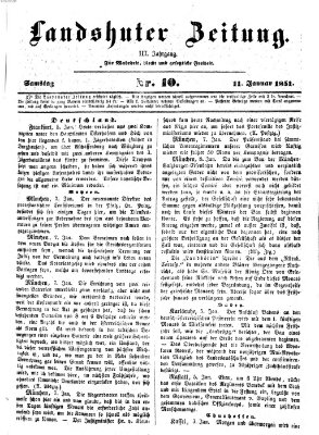 Landshuter Zeitung Samstag 11. Januar 1851
