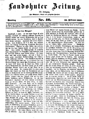 Landshuter Zeitung Samstag 22. Februar 1851