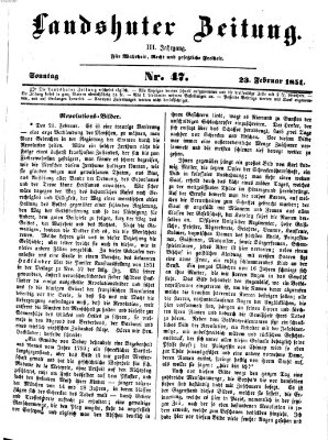 Landshuter Zeitung Sonntag 23. Februar 1851