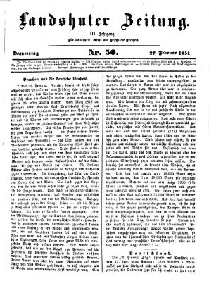 Landshuter Zeitung Donnerstag 27. Februar 1851