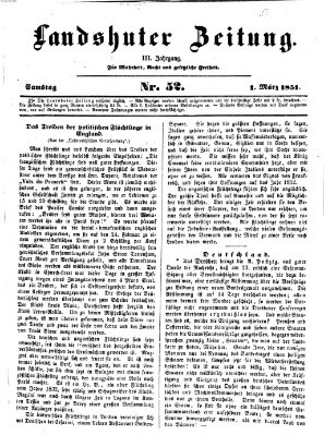 Landshuter Zeitung Samstag 1. März 1851
