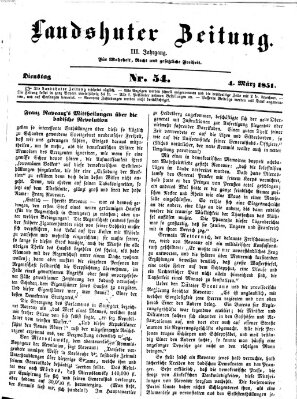 Landshuter Zeitung Dienstag 4. März 1851