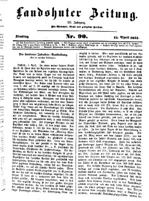 Landshuter Zeitung Dienstag 15. April 1851
