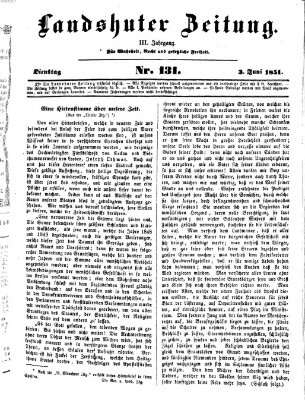 Landshuter Zeitung Dienstag 3. Juni 1851