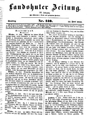 Landshuter Zeitung Samstag 14. Juni 1851