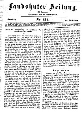 Landshuter Zeitung Samstag 26. Juli 1851