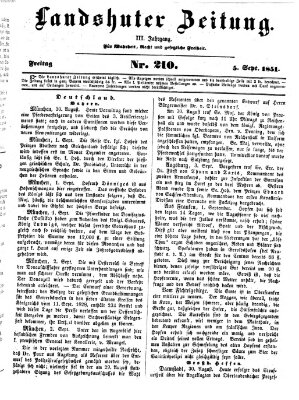 Landshuter Zeitung Freitag 5. September 1851