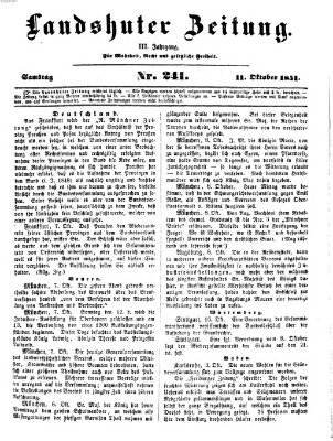 Landshuter Zeitung Samstag 11. Oktober 1851