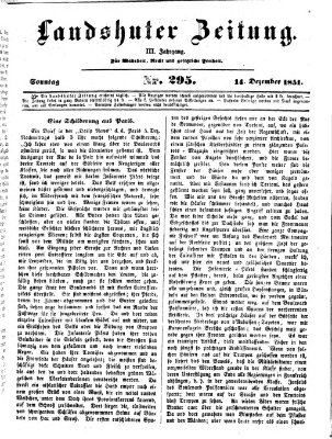 Landshuter Zeitung Sonntag 14. Dezember 1851