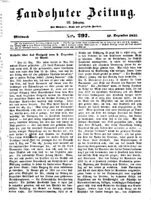 Landshuter Zeitung Mittwoch 17. Dezember 1851