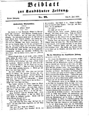 Landshuter Zeitung Montag 2. Juni 1851