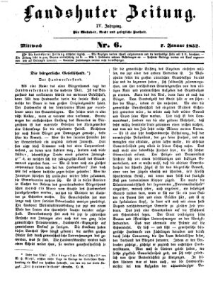 Landshuter Zeitung Mittwoch 7. Januar 1852