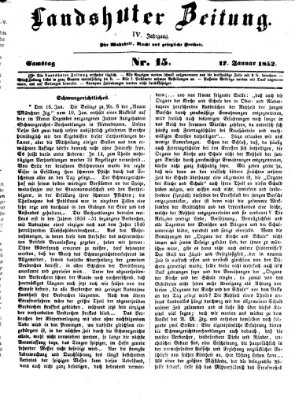 Landshuter Zeitung Samstag 17. Januar 1852