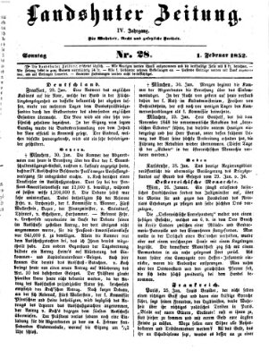 Landshuter Zeitung Sonntag 1. Februar 1852
