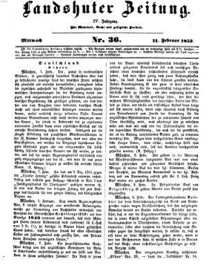 Landshuter Zeitung Mittwoch 11. Februar 1852