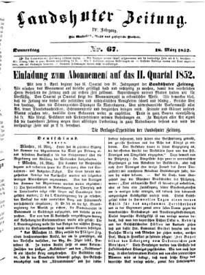 Landshuter Zeitung Donnerstag 18. März 1852