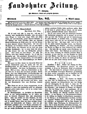 Landshuter Zeitung Mittwoch 7. April 1852