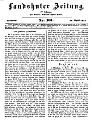 Landshuter Zeitung Mittwoch 28. April 1852