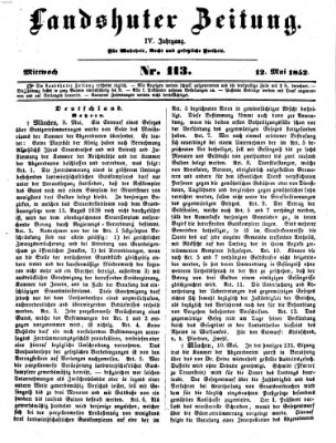 Landshuter Zeitung Mittwoch 12. Mai 1852