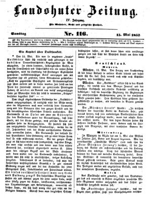 Landshuter Zeitung Samstag 15. Mai 1852