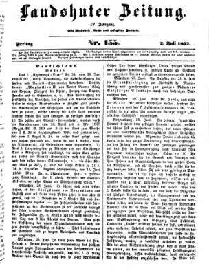 Landshuter Zeitung Freitag 2. Juli 1852