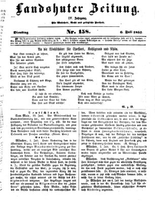 Landshuter Zeitung Dienstag 6. Juli 1852