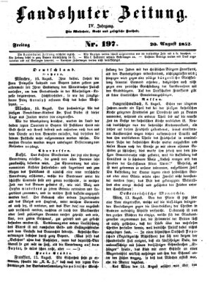 Landshuter Zeitung Freitag 20. August 1852