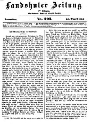 Landshuter Zeitung Donnerstag 26. August 1852