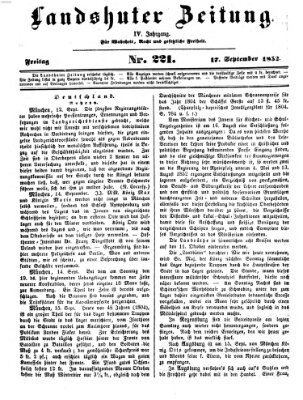 Landshuter Zeitung Freitag 17. September 1852