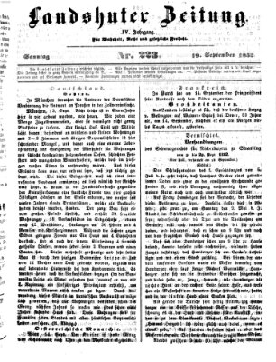 Landshuter Zeitung Sonntag 19. September 1852