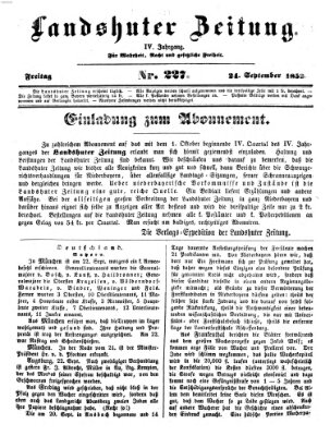 Landshuter Zeitung Freitag 24. September 1852